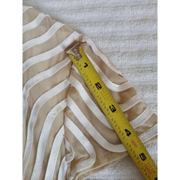 Obstinee By Ika Womens Blouse Tunic Tan Beige Textured Cap Sleeve‎ Size 4 Career - Picture 12 of 14